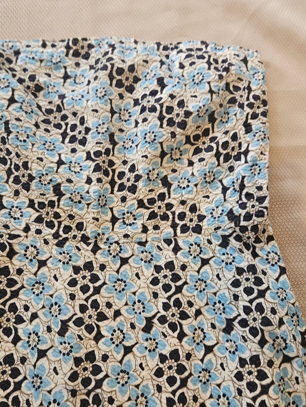 J.Crew Strapless Floral Cotton Dress Size 4 Strapless Blue White 90s Y2k Garden